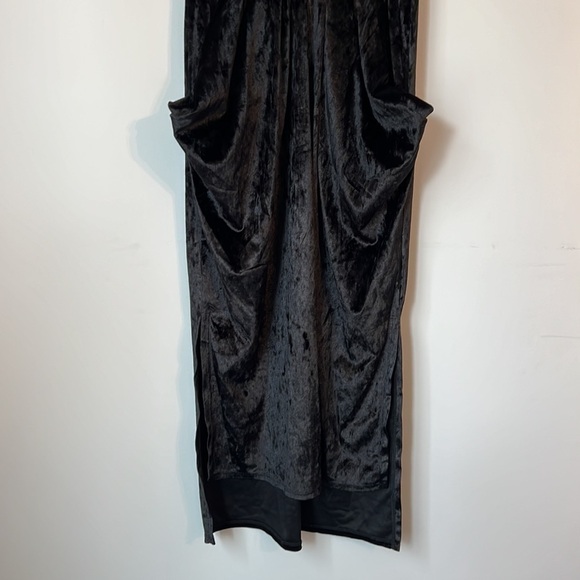 BCBG Velvet Faux-Wrap Side Slit Midi Dress Size S 🟨 - Picture 6 of 9